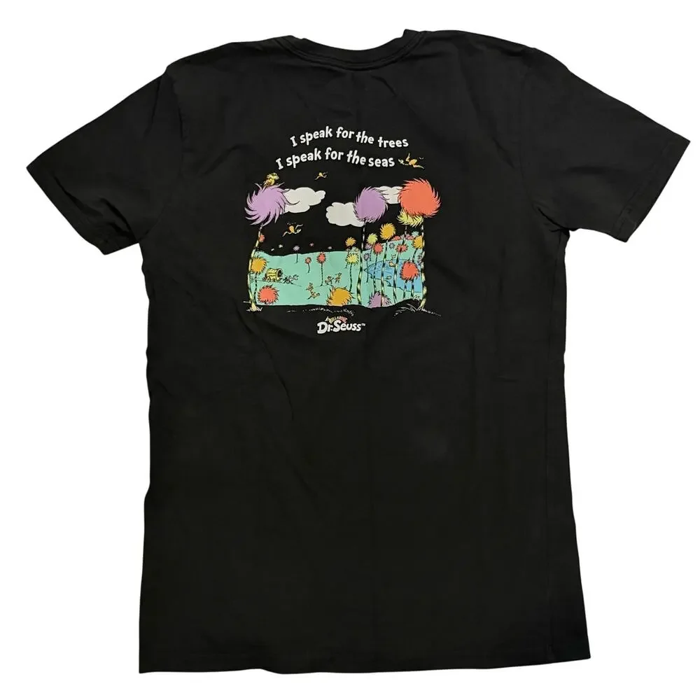 Billabong Dr Seuss The Lorax 2020 Graphic Organic 100% Cotton Black Tee